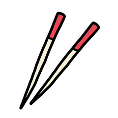 手描き線画のシンプルで可愛い箸のイラスト