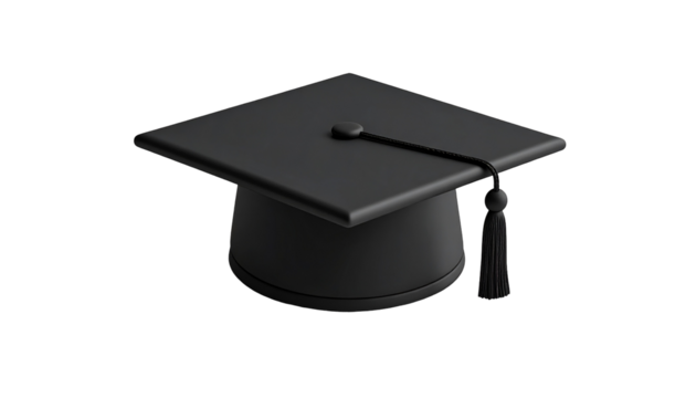 Dark, academic graduation cap icon