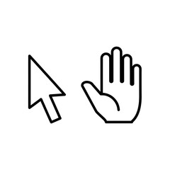 Obraz premium Cursor and Hand - Interaction and Control in Digital Interfaces.