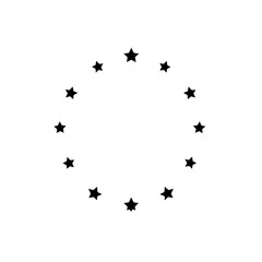 abstract black shapes forming a circle on a transparent background