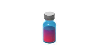 Gradient potion vial on black backdrop