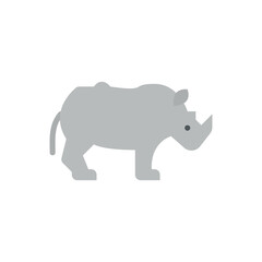 Gray Rhinoceros Illustration With A Small Black Eye And Translucent Background