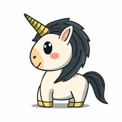 Fototapeta premium White unicorn character with transparent background