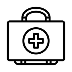 Obraz premium Medical First Aid Kit Icon Isolated On Transparent Background Vector Simple Outline Drawing Of A Health Care Symbol With Plus Sign Inside Circle