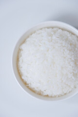 A bowl of rice isolated on white background