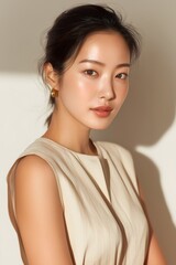 Portrait of a Serene Asian Woman with Natural Beauty _ai_generated