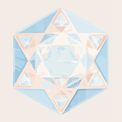 A seamless Inuit ice geometric pattern with crystalline symmetry in cool blue tones. Perfect for winter-themed branding, packaging, and decor.