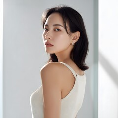 Portrait of a Serene Asian Woman with Natural Beauty _ai_generated