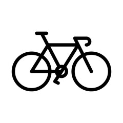 Minimalist Black Outline Icon of a Bicycle with a Transparent Background