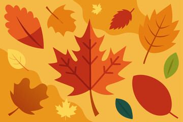 autumn leaves collage background vector style