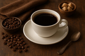 Fototapeta premium cup of coffee with beans