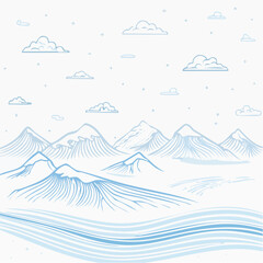 arctic, inuit, tundra, frost, line, trail, path, abstract, motif, pattern, seamless, repeat, vector, design, outline, art, decor, ornamental, decorative, culture, heritage, tradition, minimal, modern,