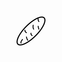 long oval potato icon sign vector