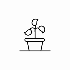 potted plant growing icon sign vector