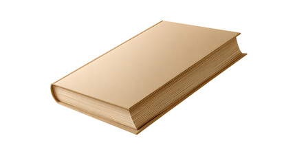 Floating Minimalist Closed Hardbound Book Isolated on Transparent Background