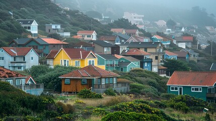 A photo of a coastal village with colorful houses. ,High Quality Details , 8k full ultra HD --ar 16:9 --v 6 Job ID: 038d9a48-2337-4adf-86ee-8f815407dab4