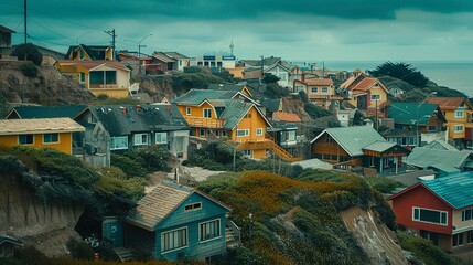 A photo of a coastal village with colorful houses. ,High Quality Details , 8k full ultra HD --ar 16:9 --v 6 Job ID: 038d9a48-2337-4adf-86ee-8f815407dab4