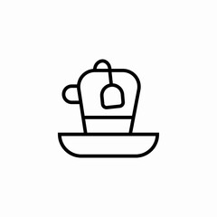 tea cup bag icon sign vector