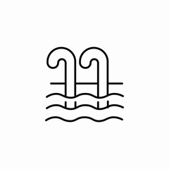 swimming pool ladder icon sign vector