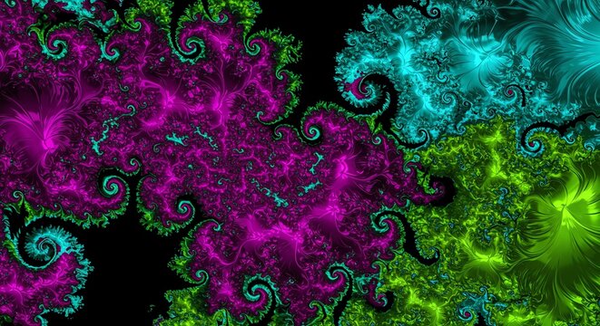 Vibrant Fractal Fantasy Abstract Background Design and Texture Art