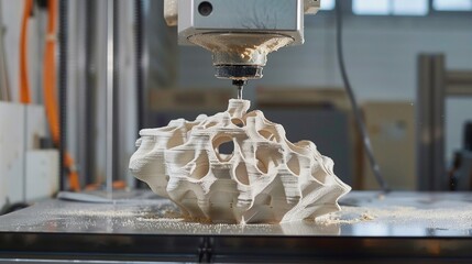 A photo of a 3D digital printing machine in action