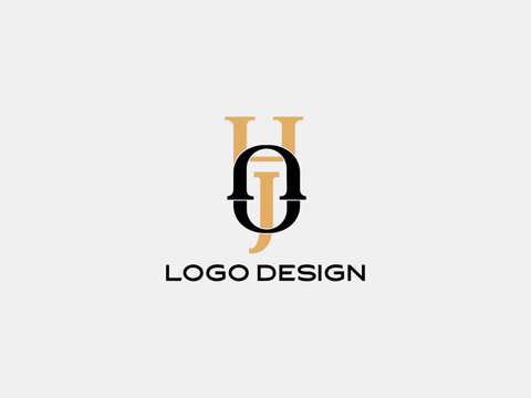 HOJ lettermark logo in elegant gold &mdash; modern minimal design for premium business brand identity