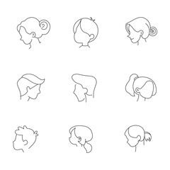 Minimalist Line Art Portraits Various Male and Female Profile Illustrations
