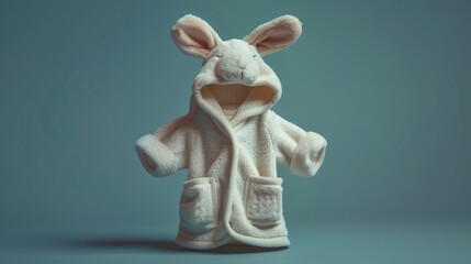 A photo of a baby bathrobe with animal ears.