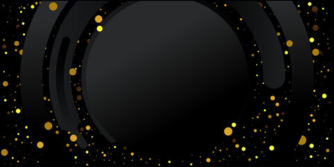 Elegant Black Gold Abstract Background  Glitter Particles Design