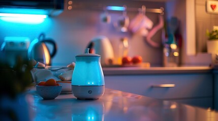 A photo of a baby bottle warmer on a counter