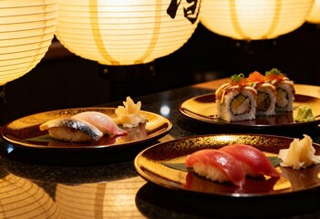Authentic Japanese Sushi Spread Traditional and Modern Rolls
