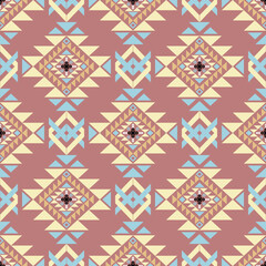 Geometric Ethnic pattern, Native American tribal fabric, tile, carpet, vector, illustration design, on a pastel tone background 