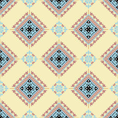 Geometric Ethnic pattern, Native American tribal fabric, tile, carpet, vector, illustration design, on a pastel tone background 