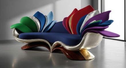 Colorful Modern Sofa Design in Artistic Flower Shape
