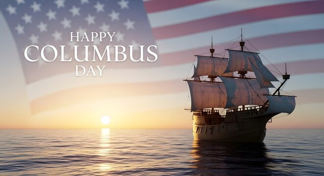 Golden Compass on Vintage Map – Columbus Day Discovery Theme