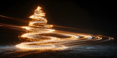 Abstract Light Painting Christmas Tree