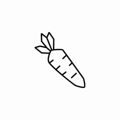 fresh whole carrot icon sign vector