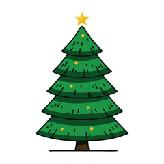 Christmas tree vector with white background