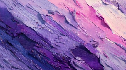 Naklejka premium Ultra-Detailed Abstract Impasto Painting Texture with Rich Lavender to Deep Amethyst Purple Gradient