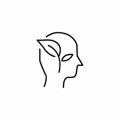 human head leaf icon sign vector