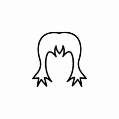 outlined long hair icon sign vector