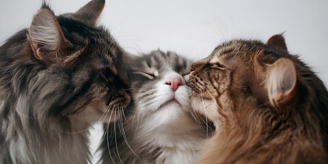 Three Cats Cuddling