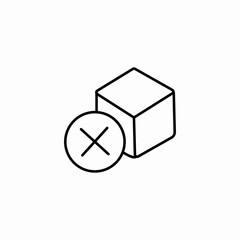 sugar cube forbidden icon sign vector