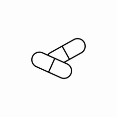 two pill capsules icon sign vector