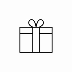 wrapped present bow icon sign vector