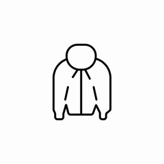 zipped up jacket icon sign vector