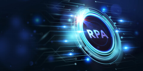 RPA Robotic process automation innovation technology concept. Business, technology, internet and networking concept. 3d illustration