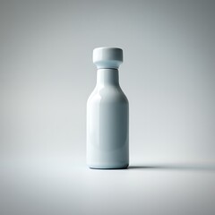 Minimalist White Bottle on a Light Background