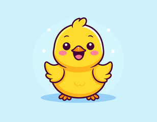 Cute Chicken Cartoon – Flat 2D Vector Illustration