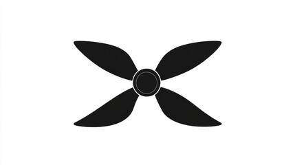 Simple black ceiling fan blades graphic design